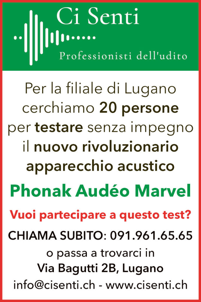 Inserzione Test Ci Senti Rivista di Lugano